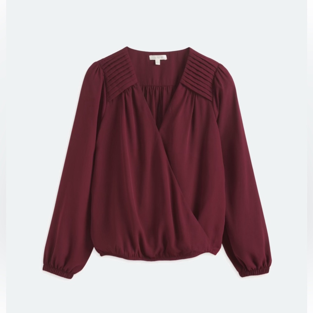 Nine Britton (Stitch Fix) | Kimberly Surplice Blouse| Medium|V-Neck long sleeve|
